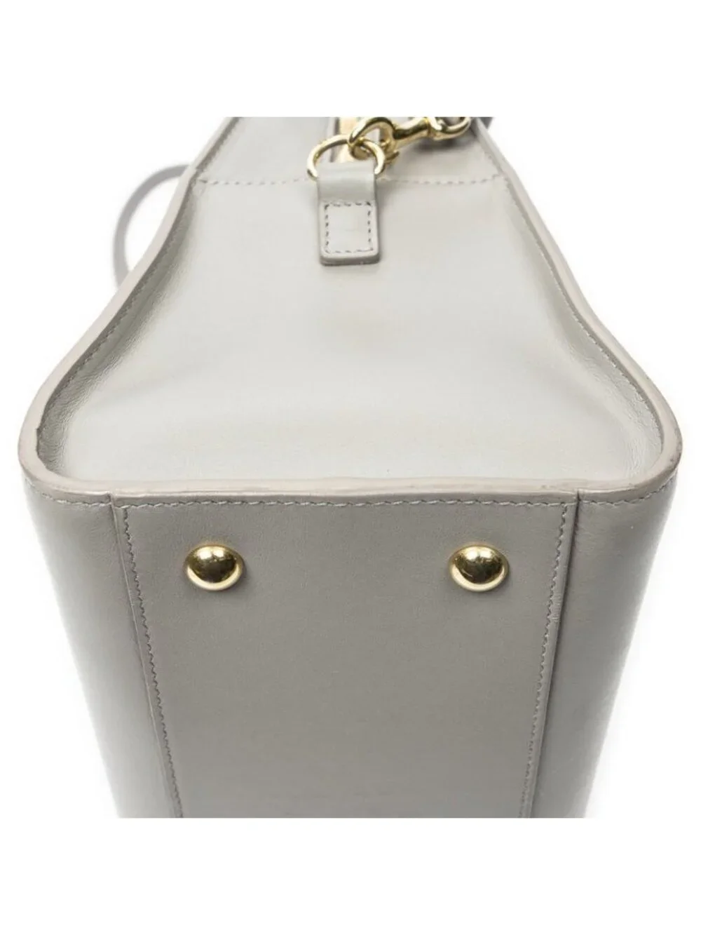 Saint Laurent Yves Small Monogram Cover Gray Calfskin Leather Messenger Bag - Picture 7 of 10